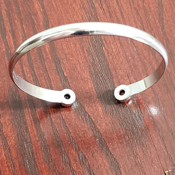 Sterling Silver Cuff Bracelet Bangle ,Garnet Gems - Picture 2 of 6